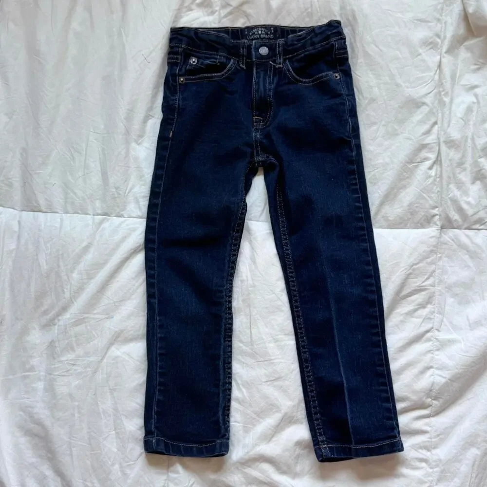 Dark wash authentic jeans lucky brand youth sz 4 5 casual‎ straight leg